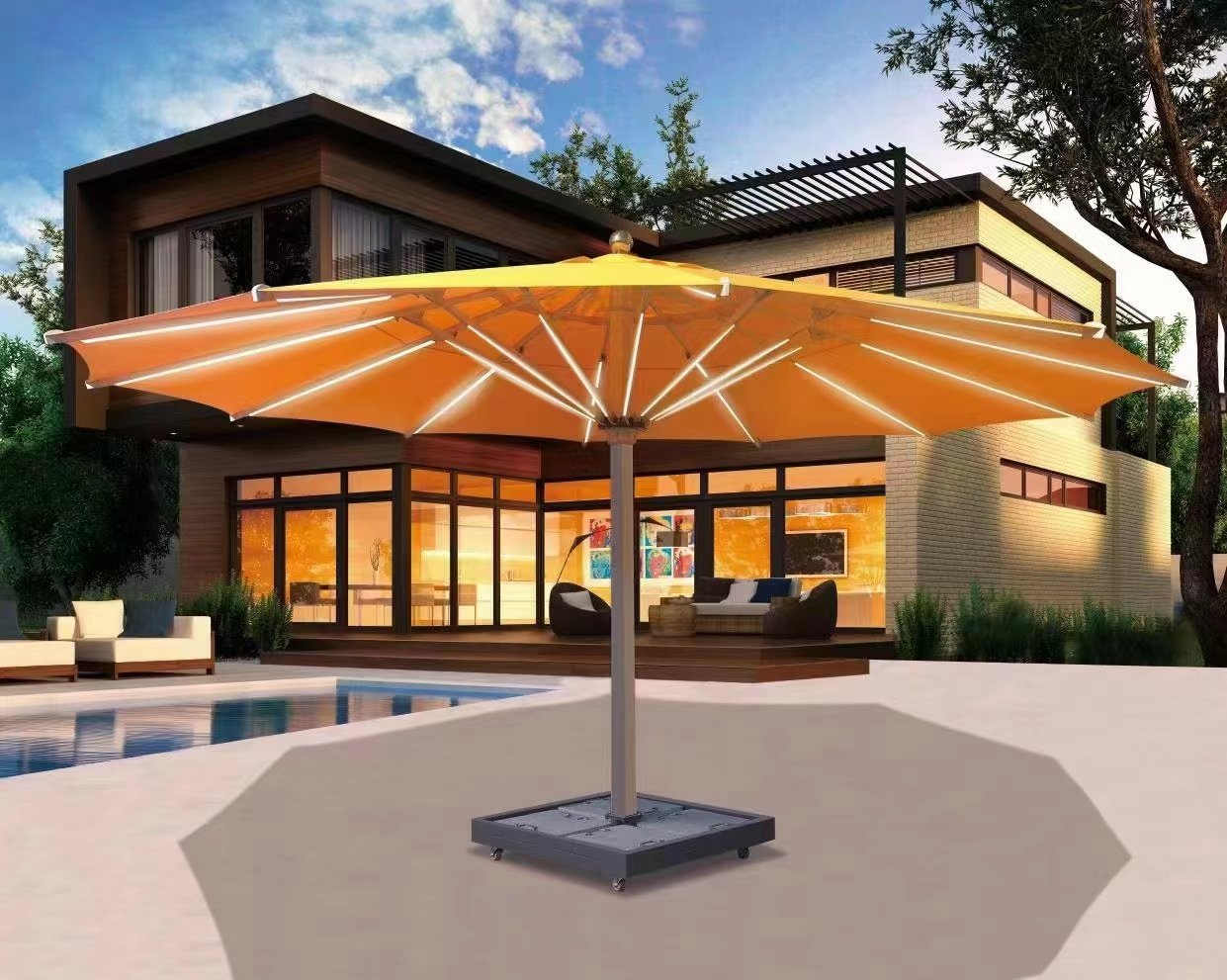 High Quality 7m Extra Large Patio Giant Commercial Umbrellas