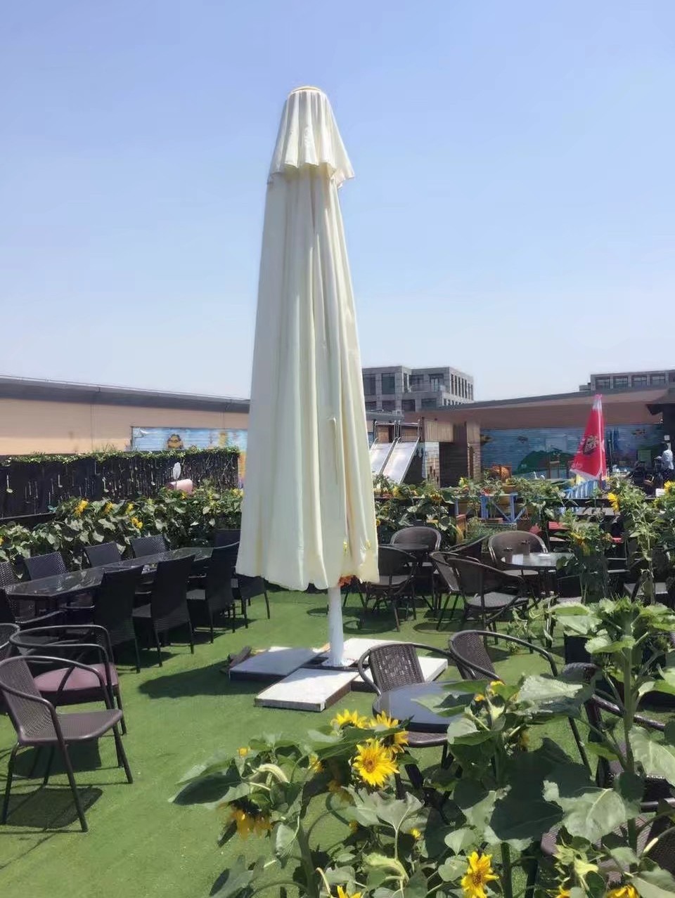 7m big outdoor restaurant giant umbrella heavy duty large commercial  parasol