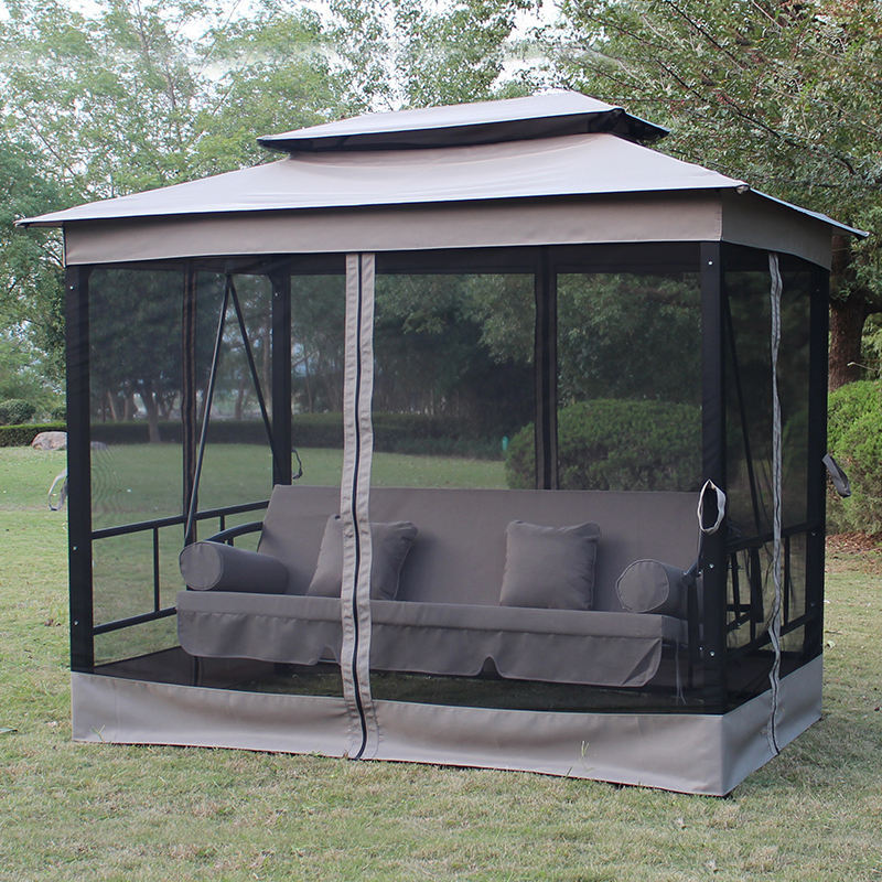 Luxury Iron Patio garden gazebo sofa 3 seater and bed outdoor swing