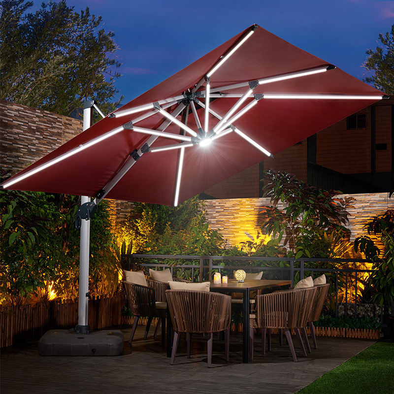 led big size umbrella parasol 3M Dia Solar Panel patio restaurant umbrella outdoor garden beach umbrellas