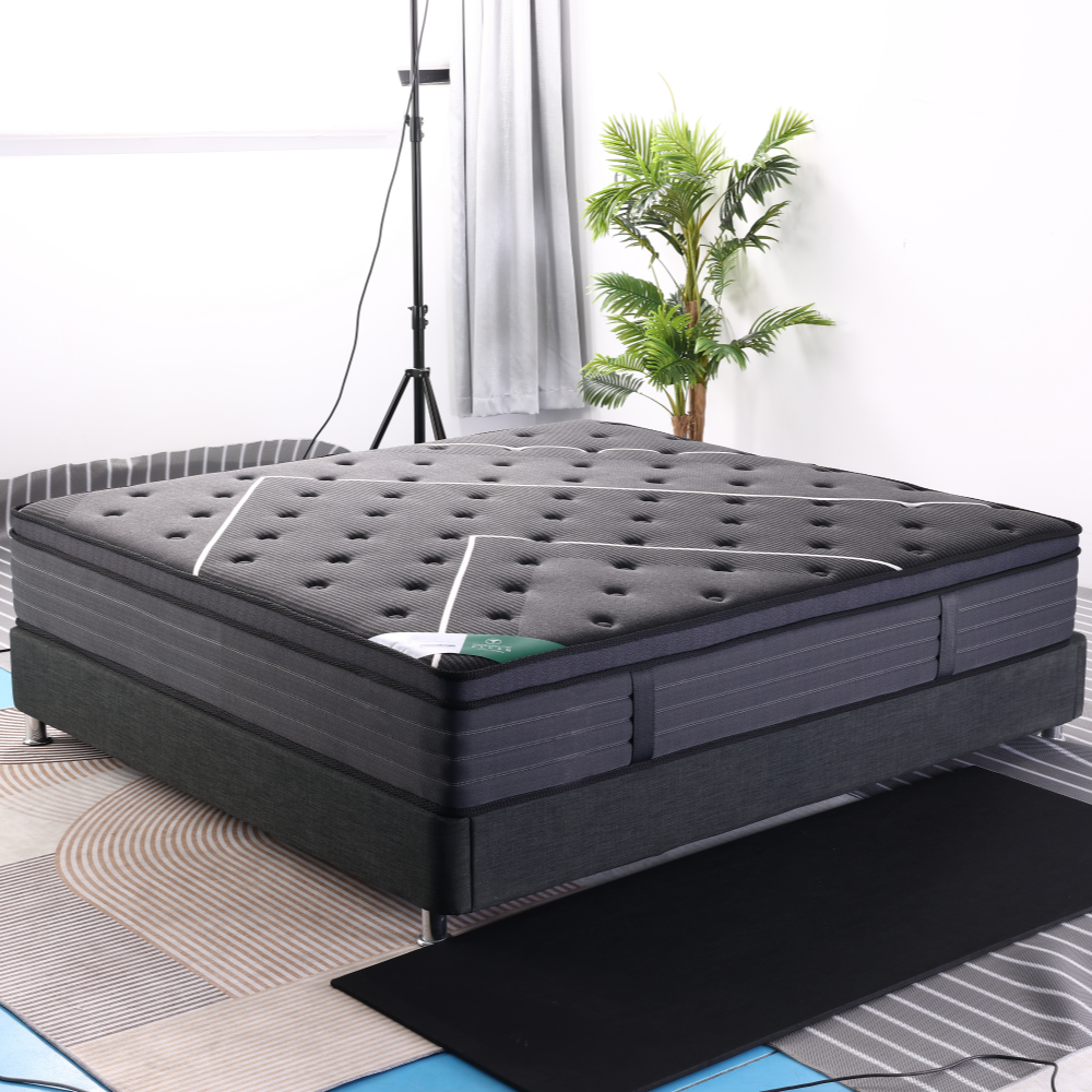 Wholesaler 12 inch king size pocket coil spring bedroom mattresses gel memory foam latex queen size bed with frame and mattress