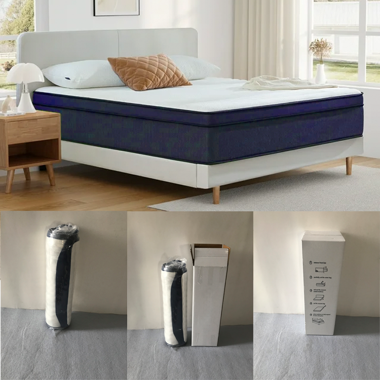 Medium Firm Eco-friendly bamboo cotton fabric Cheap Vacuum Compressed Mattresses with gel memory foam Roll In A Box