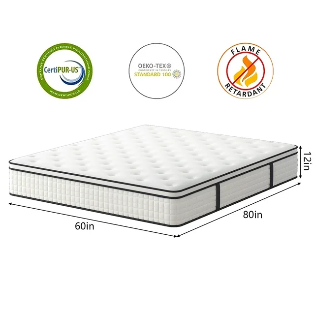 Sound sleep luxury hotel roll up twin matress box spring mattress multi-layered topper with premium comfort foam latex mattress