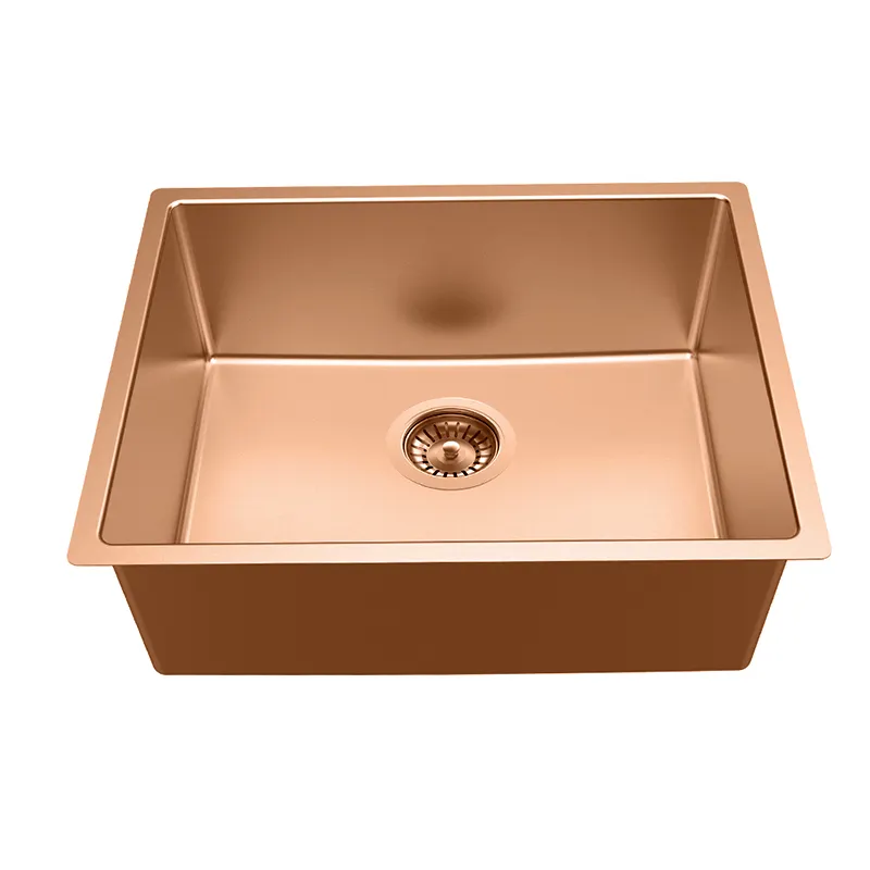 Rose gold undermount kitchen sink PVD with Nano Black/gold/grey/white four colors can be customized stainless steel 201/304