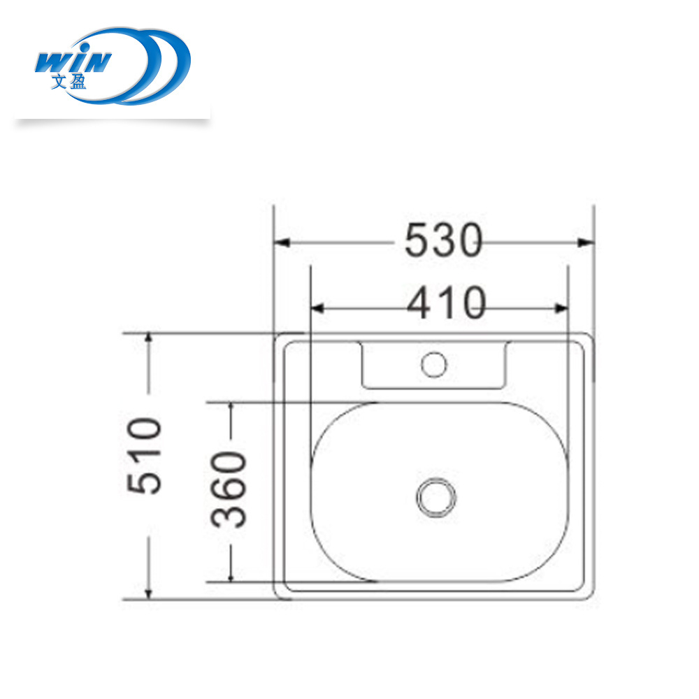 Square stainless steel 304 sink 1 bowl kitchen sink  durable  galvanized steel sink