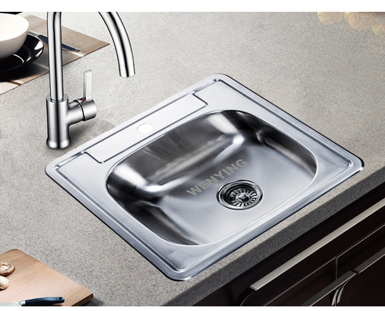 Square stainless steel 304 sink 1 bowl kitchen sink  durable  galvanized steel sink