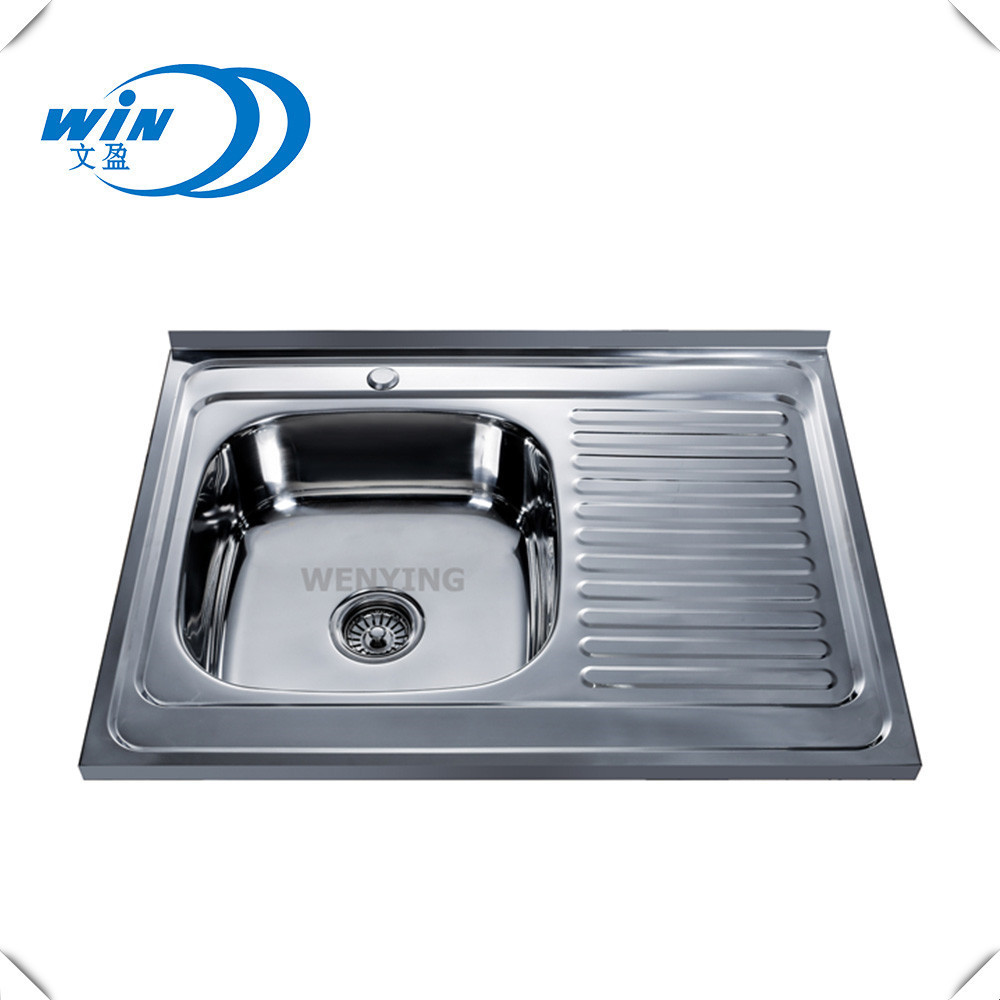 Wenying 8050 Steel Kitchen Sink Wash Basin Water Tank for Modern Carton OEM Hotel Stainless Steel Pressed Kitchen Sink Cheap