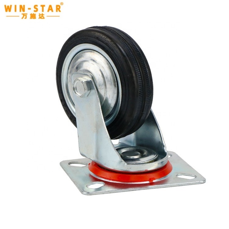 WINSTAR 3/4/5 inch Factory Direct Sale Barrow Cart Used Directional Caster/360 Degrees Universal Wheel With Brake Lock