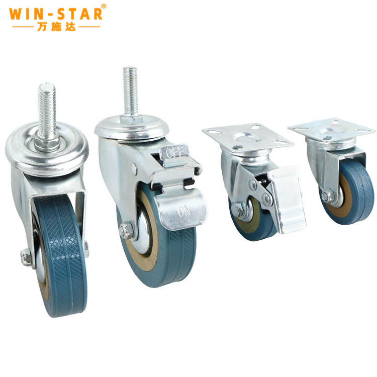 Wholesale  Polyurethane Heavy Duty 5 inch Industrial Swivel Caster Wheels With brake