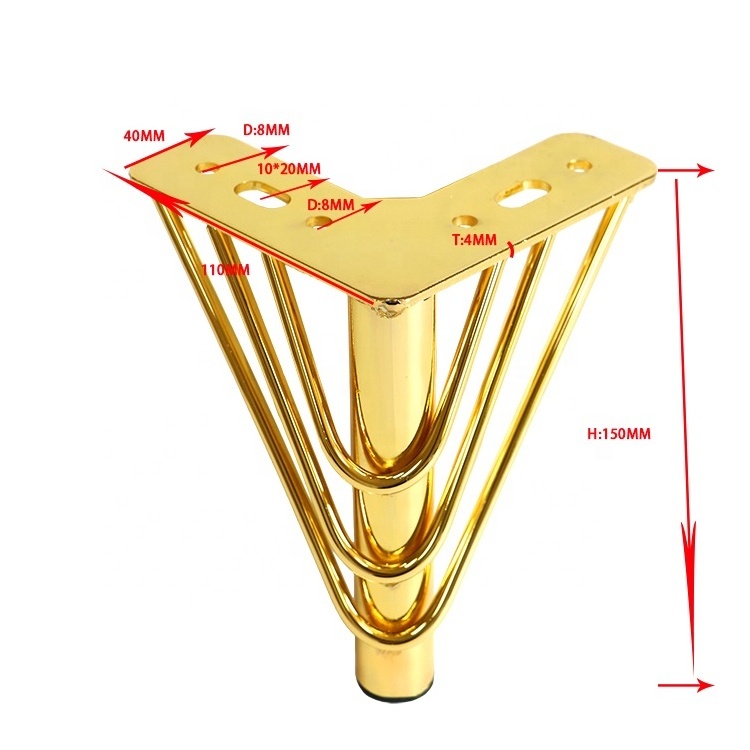 WINSTAR 6 InchesTriangle Furniture Legs Modern Furniture Sofa Feet Metal Feet for Cabinet Table Cupboard Sofa Foot