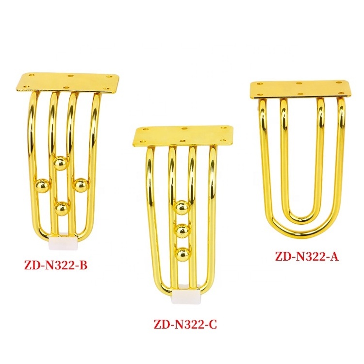 WINSTAR hotsale style metal furniture feet golden plated black sofa legs for table parts