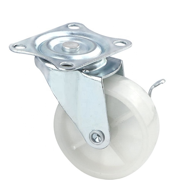 High Quality Modern PU Furniture Casters 1.5 Inch Manual Trolley Wheel with Brake