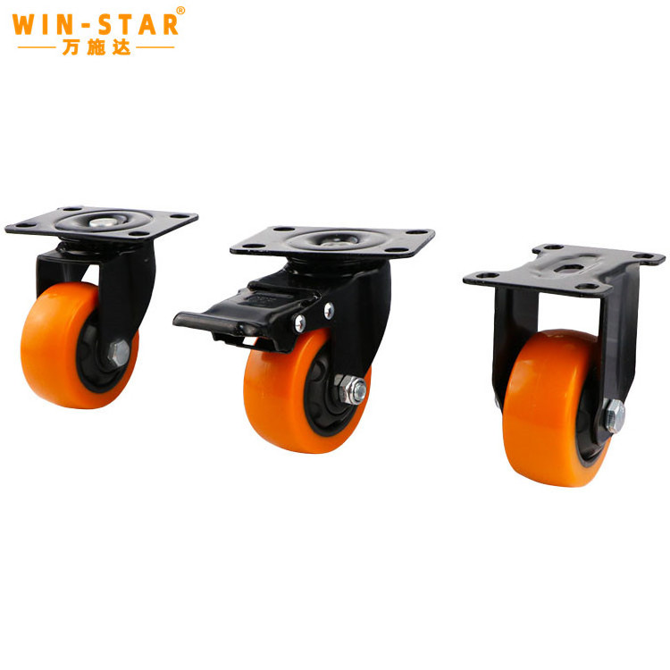 WINSTAR 40mm 2.5inch Rubber Casters Wheels Furniture Industrial Heavy Duty Casters