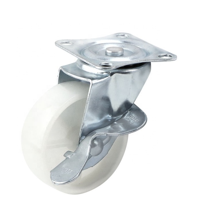 High Quality Modern PU Furniture Casters 1.5 Inch Manual Trolley Wheel with Brake