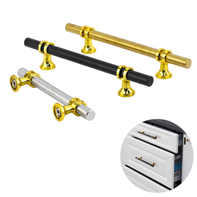 WINSTAR Vintage gold Furniture Handle T Bar Cabinet Door Pull Handles Stainless Steel Drawer Handles