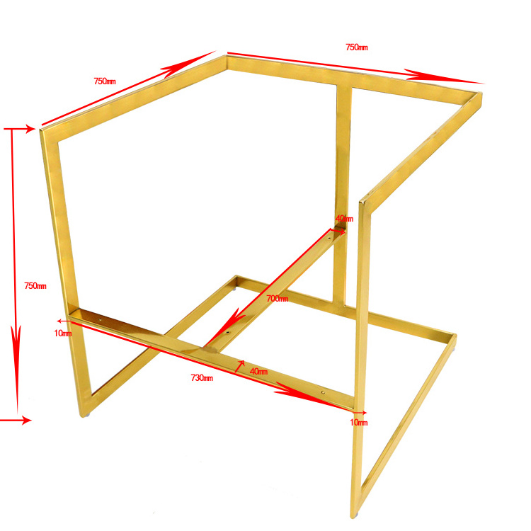 Customized golden stainless steel furniture sofa chair frames for sale