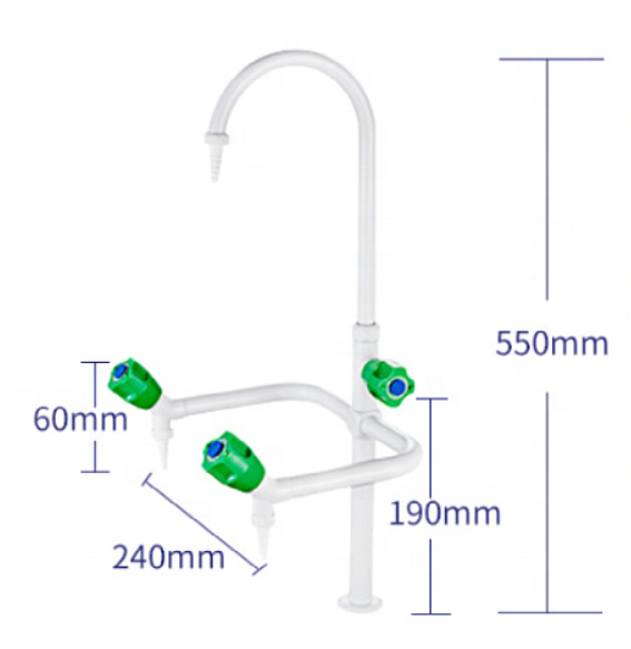 2023 hot selling 3 way fume hood accessories smart sensor brass water tap swan shape lab sink faucets