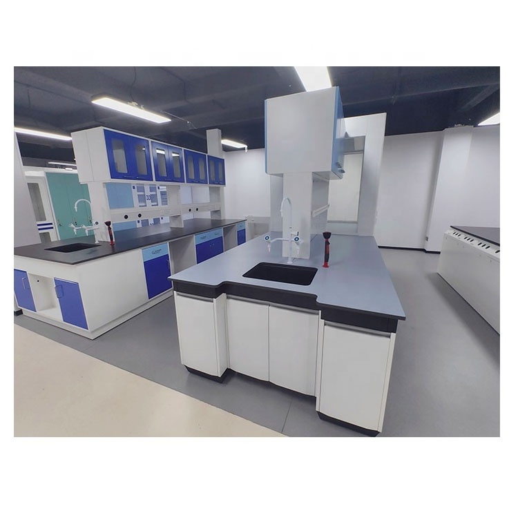 Used laboratory microbiology furniture Lab bench with mobile cabinets chemistry school lab tables university benches and desk