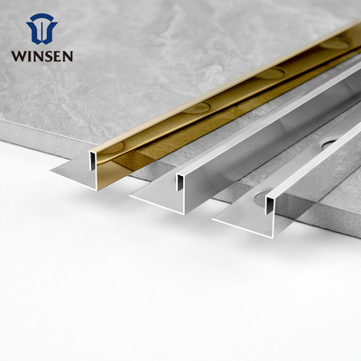 Edges Decorative For Stainless Steel Tile Trim T Shape 304 Grade Modern Style Trim Strip Metal Stainless Steel Finish Profiles