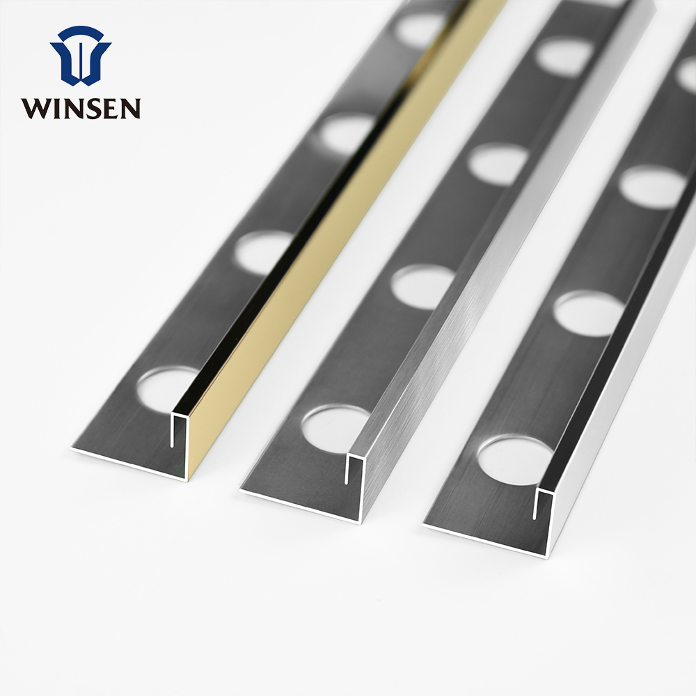 Edges Decorative For Stainless Steel Tile Trim T Shape 304 Grade Modern Style Trim Strip Metal Stainless Steel Finish Profiles