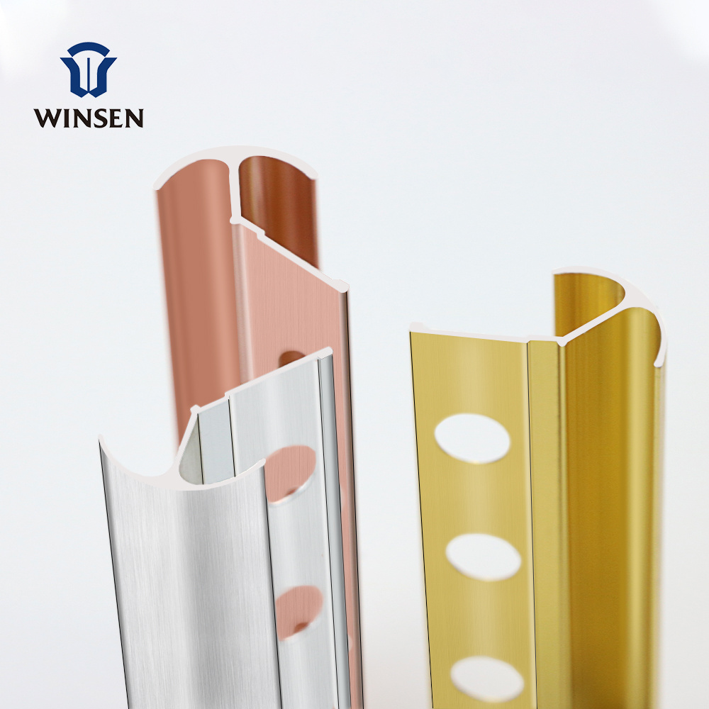 Wholesale Building Material Flexible Inner Wall Golden Aluminum Tile Edge Protection Trim