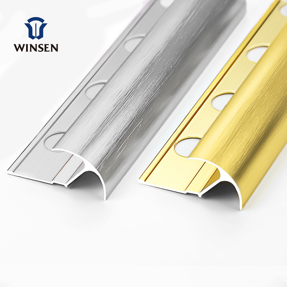 Wholesale Building Material Flexible Inner Wall Golden Aluminum Tile Edge Protection Trim