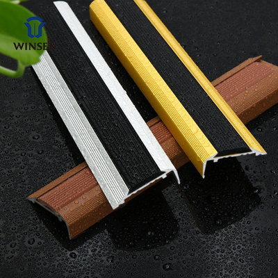 Anti Slip Rubber Aluminum Stair Nose Step Metal Porcelain Tile Light Lighting Edging Stair Nosing Trim