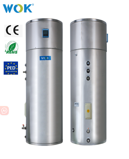 WOK Europe Market 2023 Top Selling Wall-mounted All in One Heat Pump Water Heaters For Dometic Hot Water Air Source Heat Pump