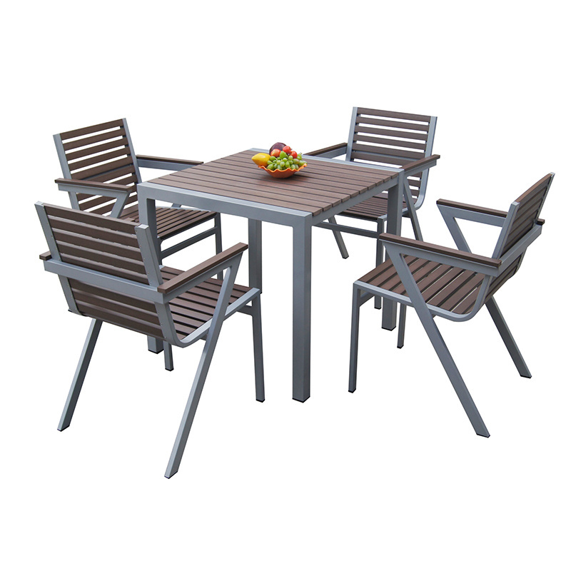 wholesale all weather outdoor furniture aluminium plastic wood table and chair