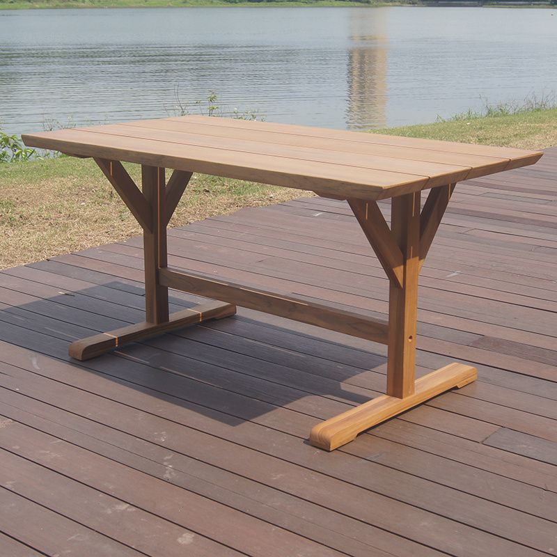 hot sale all weather outdoor garden teak wooden 2 seat bench with table