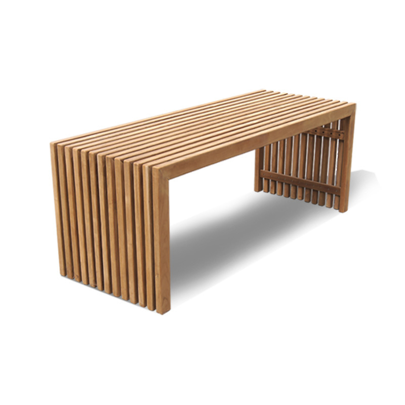 hotsale all weather outdoor garden rustic teak wood bench