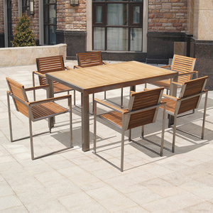 Patio Furniture Set Garden Stainless Steel Materials Modern Design Commercial Wine Table Outdoor Teak Furniture