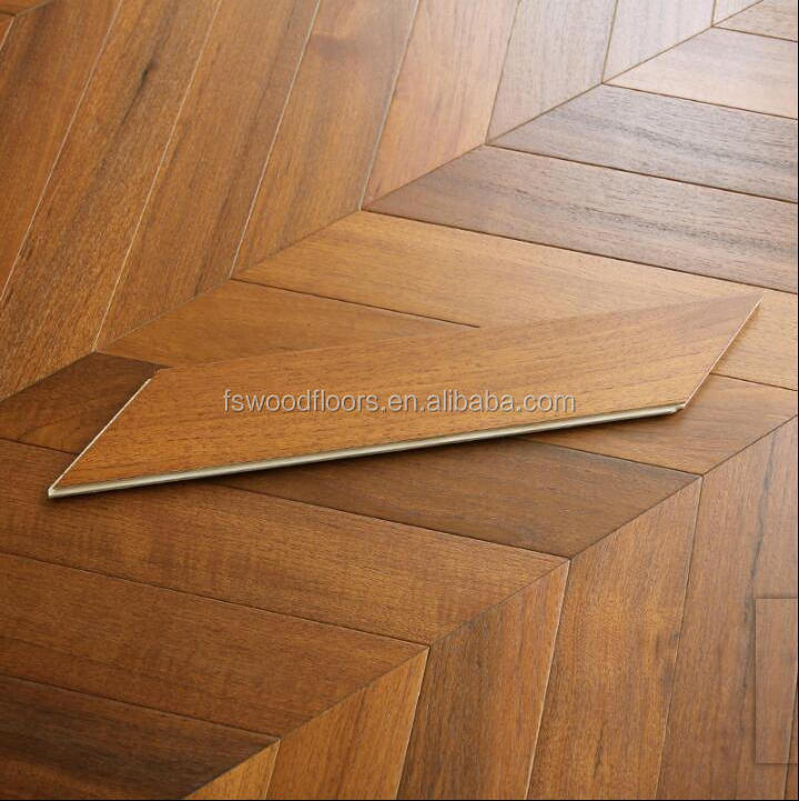 natural smooth teak engineered chevron parquet flooring