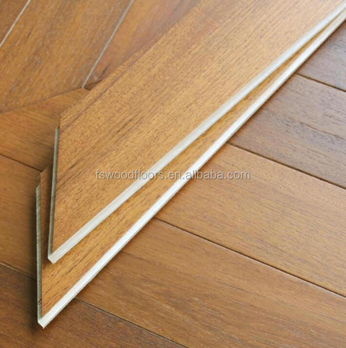 natural smooth teak engineered chevron parquet flooring