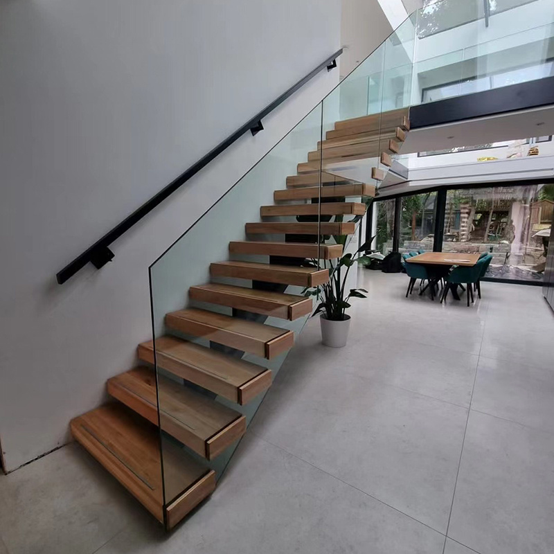 prefinished oak wood stair treads with anti-slip strip