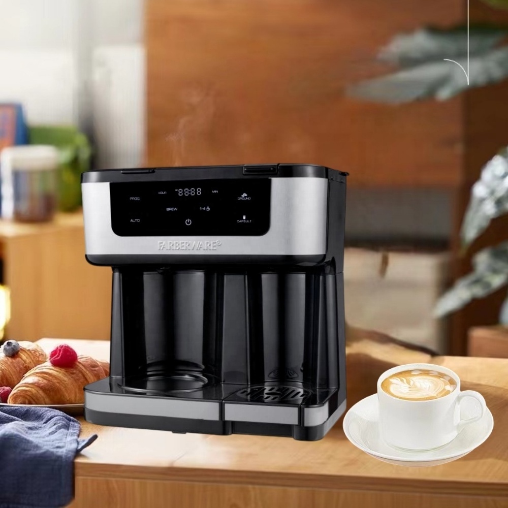 5 in 1 Professional Factory Sales Coffee Machine Cappuccino Coffee Machine Alarm Clock Electric Aluminum Capuchino Machine 1000