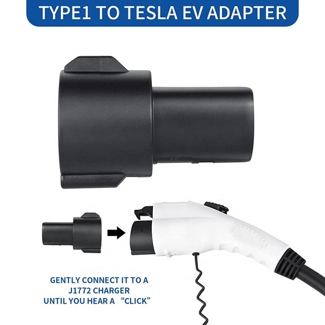 EV Charging Cable Adapter J1772 Type1 to Tesla Adapter Ev Charging Converter Evse Adapter 60a Fast Charge