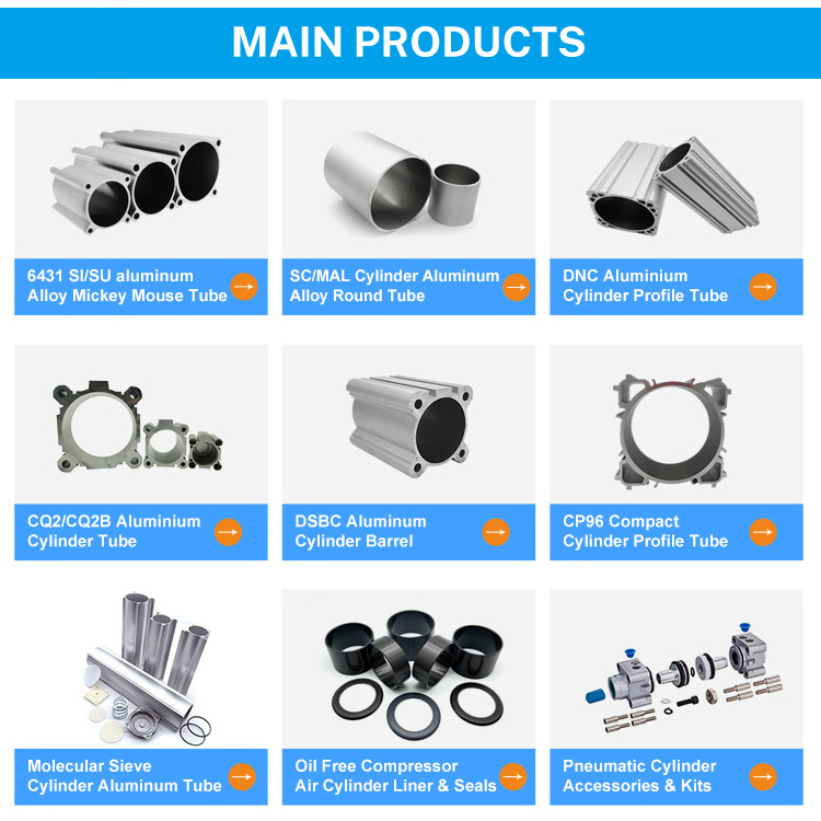 6063 DNC T6 Honed Polished Canal Pipe Sizes Anodized Aluminum Square Tube For Dnc Pneumatic Air Cylinder