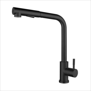 Matte Black Brushed Single Handle Deck Mount Pull Down Pull Out Sprayer Stainless Steel Kitchen Faucets for Sink