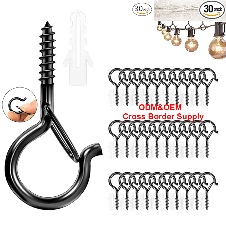 Outdoor String Lights Windproof Ceiling Screw Hook Safety Buckle Design Q Hanger Hooks