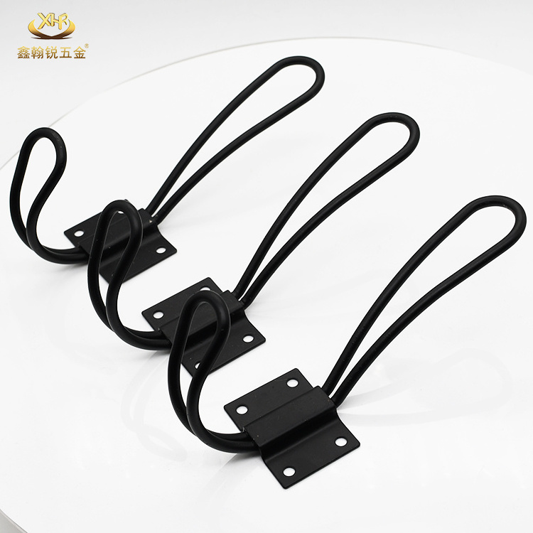 Black Single Wall Mounted Hanger Clothes Wardrobe Clothing Coat Hook