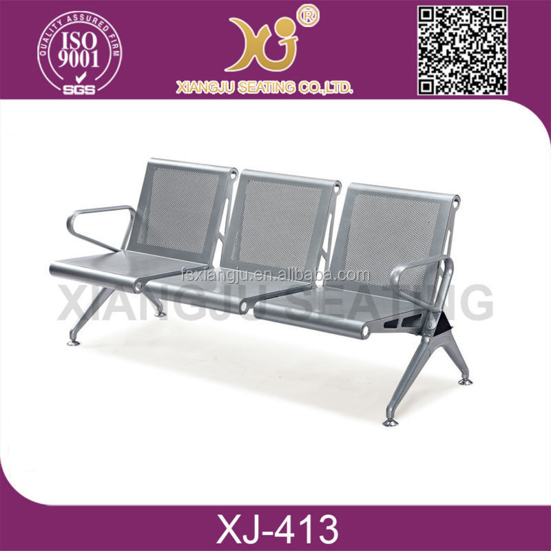 XJ-413 Steel Iron Functional Stainless Steel Airport Waiting Chairs Made In China