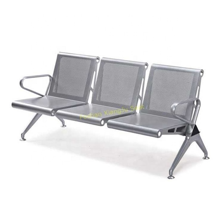 XJ-413 Steel Iron Functional Stainless Steel Airport Waiting Chairs Made In China