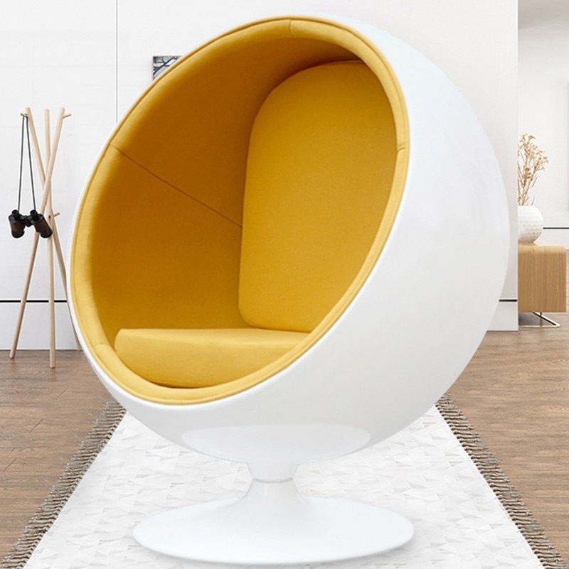 factory Direct Selling fiberglass pod chair nordic comfortable chair egg leisure accent globe shaped lounge chair