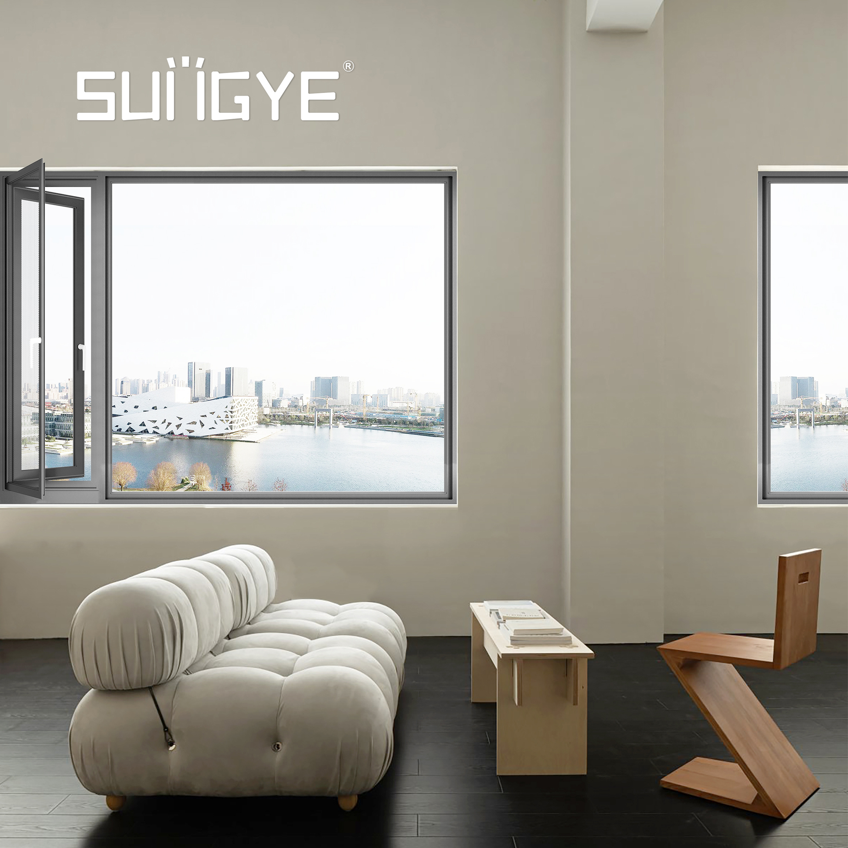 SUNGYE Good Quality Aluminium Casement Window Double Glazing Aluminum Windows With Screen