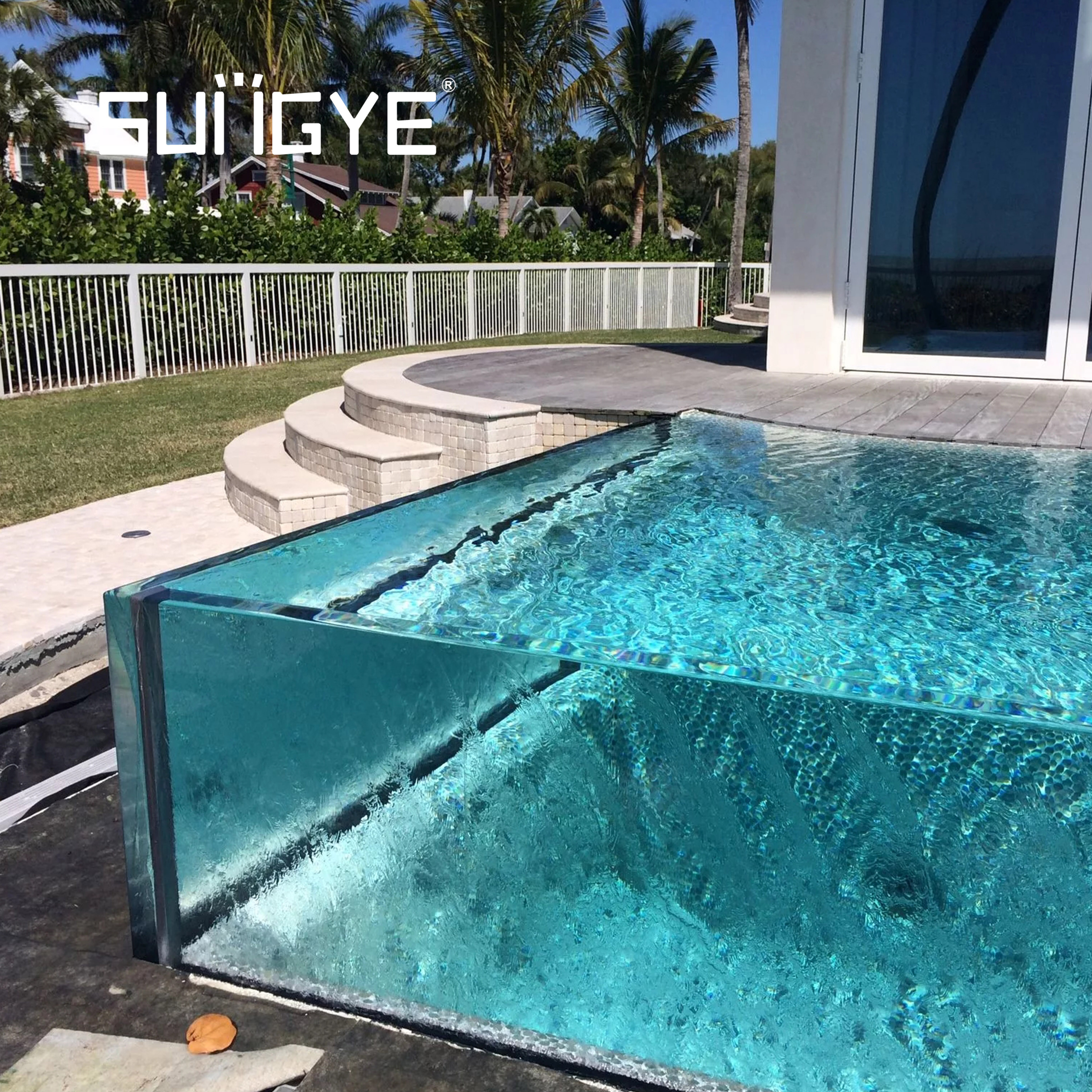 Frameless glass hardware suppliers guardrail swimming cleaning pool frameless glass fence