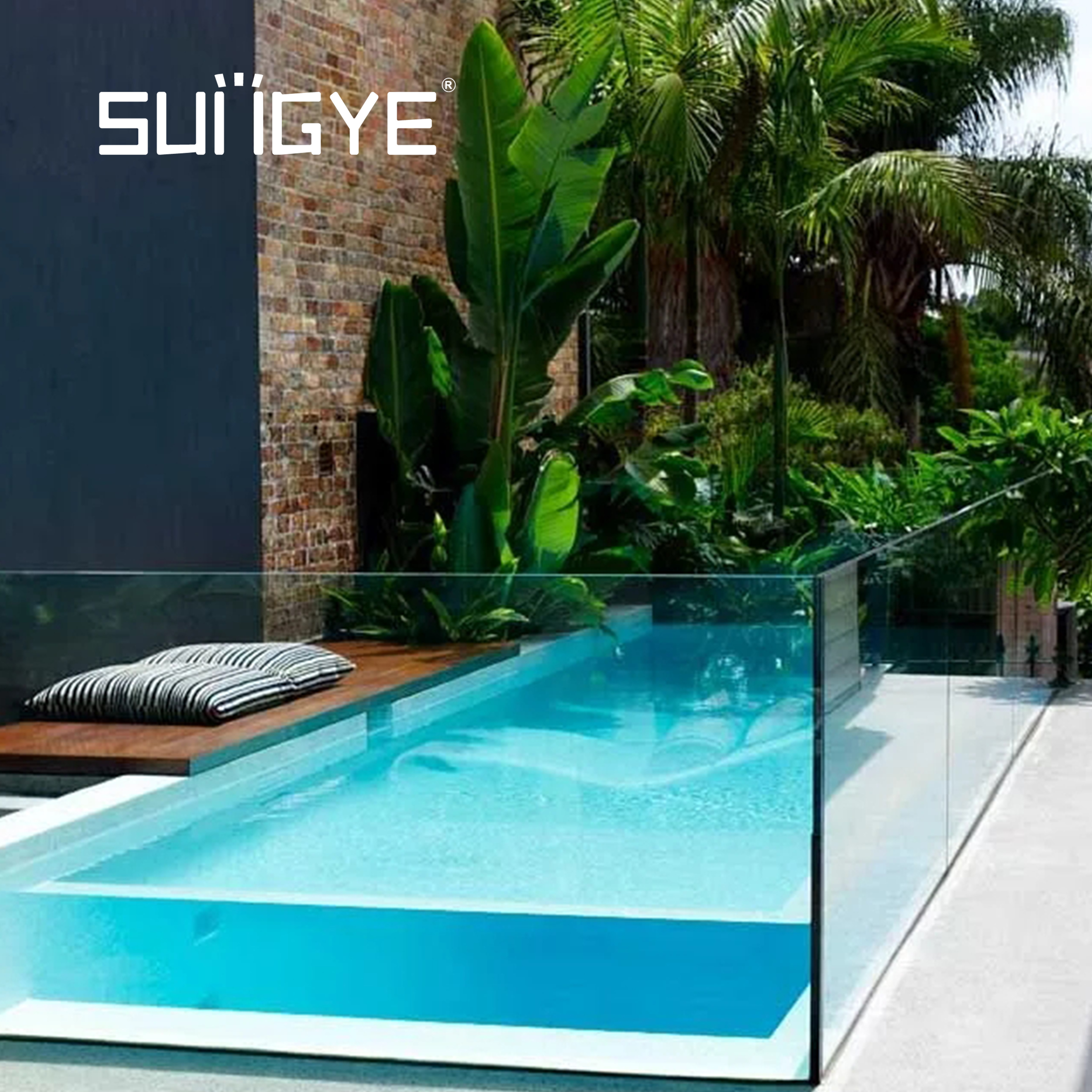 Frameless glass hardware suppliers guardrail swimming cleaning pool frameless glass fence