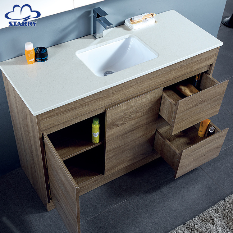 Wall Hanging Washbasin Modern Floor Legs MDF Vanity Set Wood Storage Combo Mirror Sink PVC Bathroom Cabinet