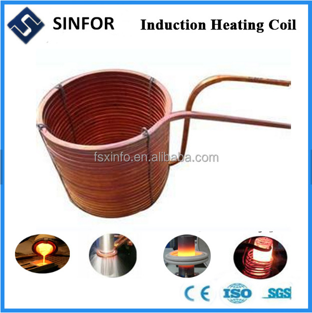 Electric induction heating coil for vacuum induction melting furnace