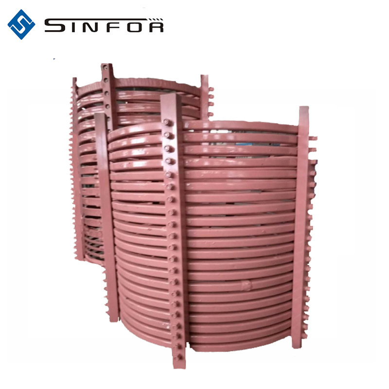 Electric induction heating coil for vacuum induction melting furnace